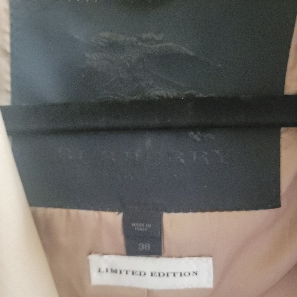BURBERRY prorsum S 38IT 2 4 spikes studded Silver hardware khaki gabardine Italy - Picture 9 of 9